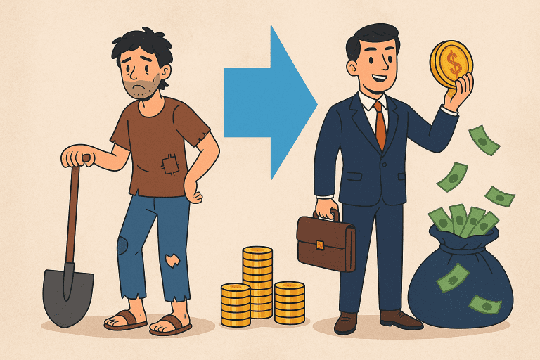 poor becoming rich