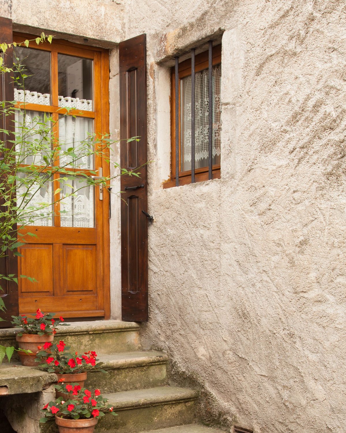 Side entrance of a house with steps and plants, a metaphor for the backdoor Roth IRA route for high earners