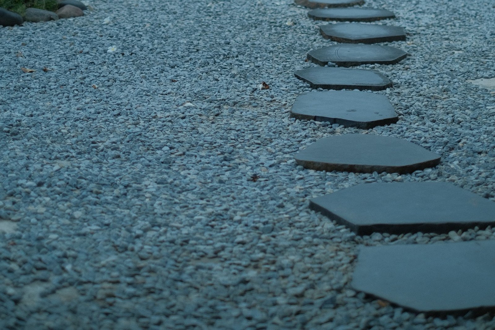 Stepping stones set in gravel, representing a short dollar-cost averaging schedule