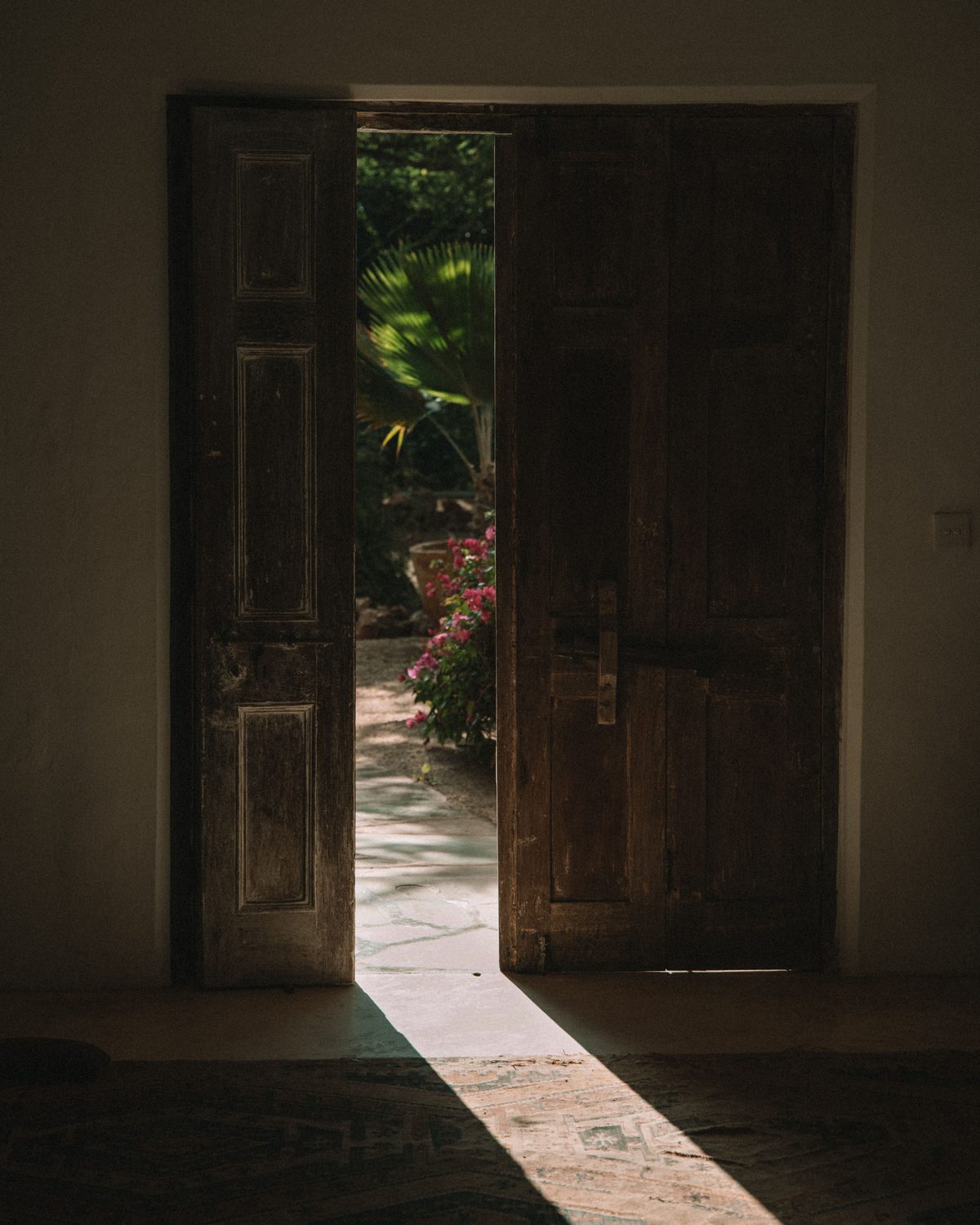 Old wooden doors standing open onto a sunlit garden path, a metaphor for wider HSA eligibility with bronze and catastrophic plans in 2026